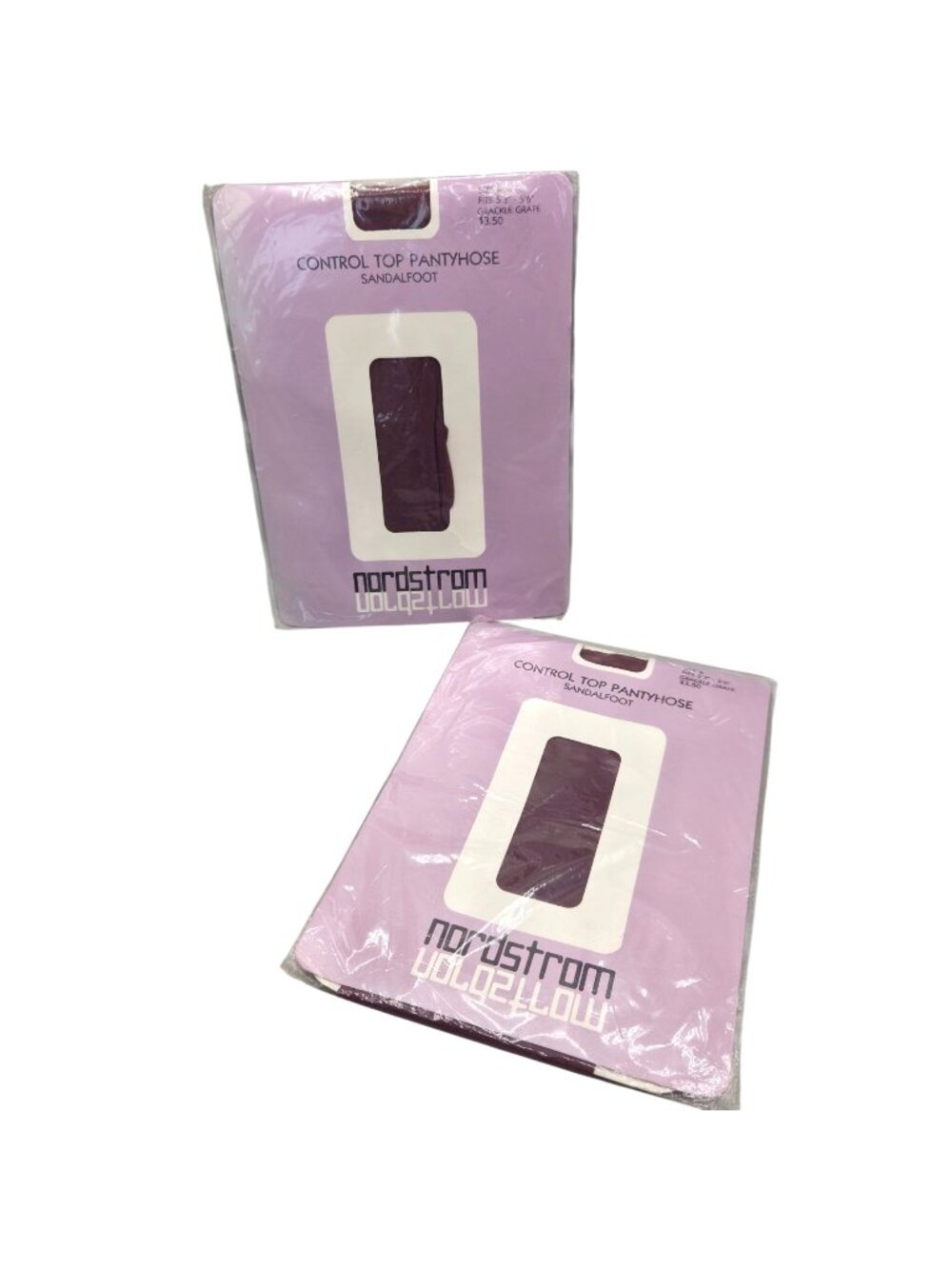 Vintage Nordstrom Control Top Pantyhose Sandalfoot Grackle Grape Size B Set of 2